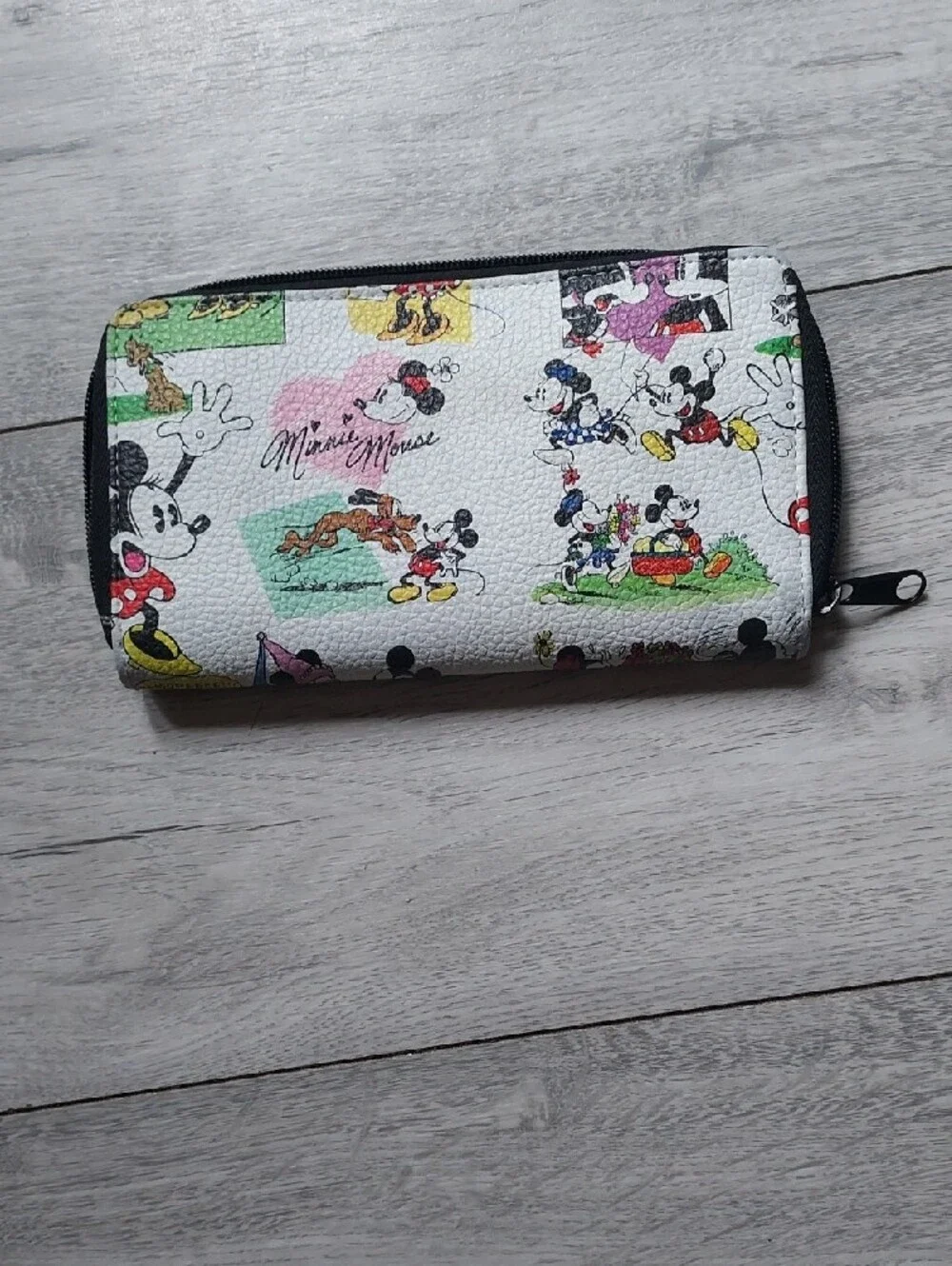 Disney  Printed Satchel, Bag,Purse with Black Trim and Multicolor Characters